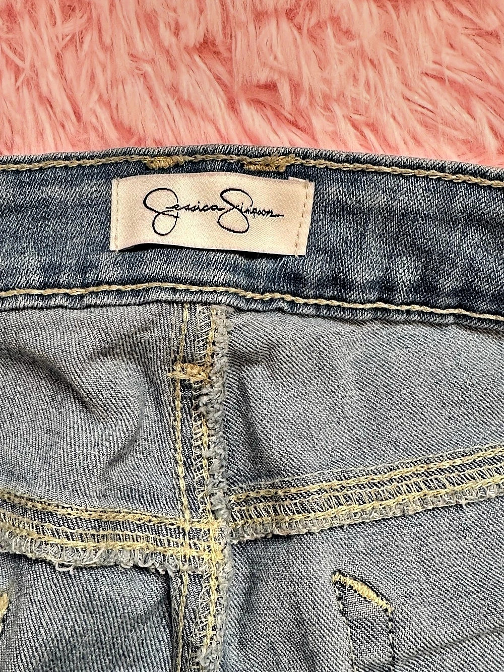 Jessica Simpson Rolled Crop Skinny Jeans Blue Waist 14/32 - Picture 4 of 5